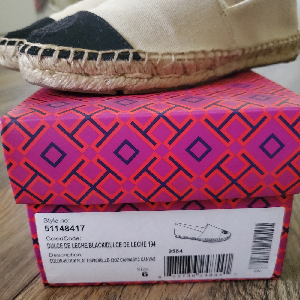 Tory Burch Color Block Canvas Espadrille Flats Si… - image 3